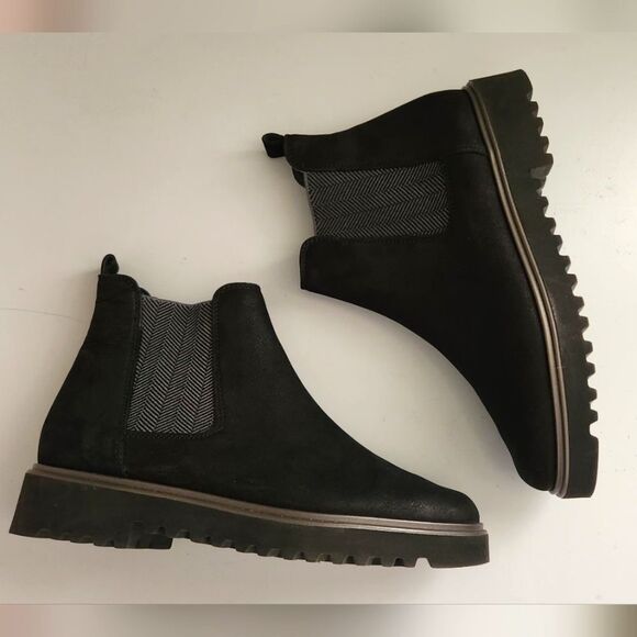 $420 PAUL GREEN Vienna Lugged Chelsea Bootie Black Women's Size 6.5 - Picture 3 of 9